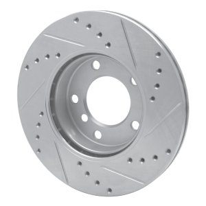 BMW 323i Brake Rotor (1) - Front Left - R1 Concepts - Drilled & Slotted - Silver - `91-`06